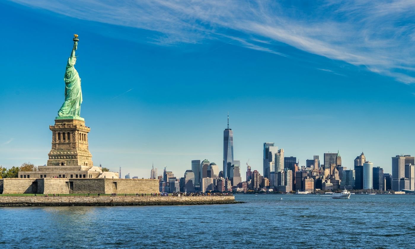 Die Freiheitsstatue auf Liberty Island